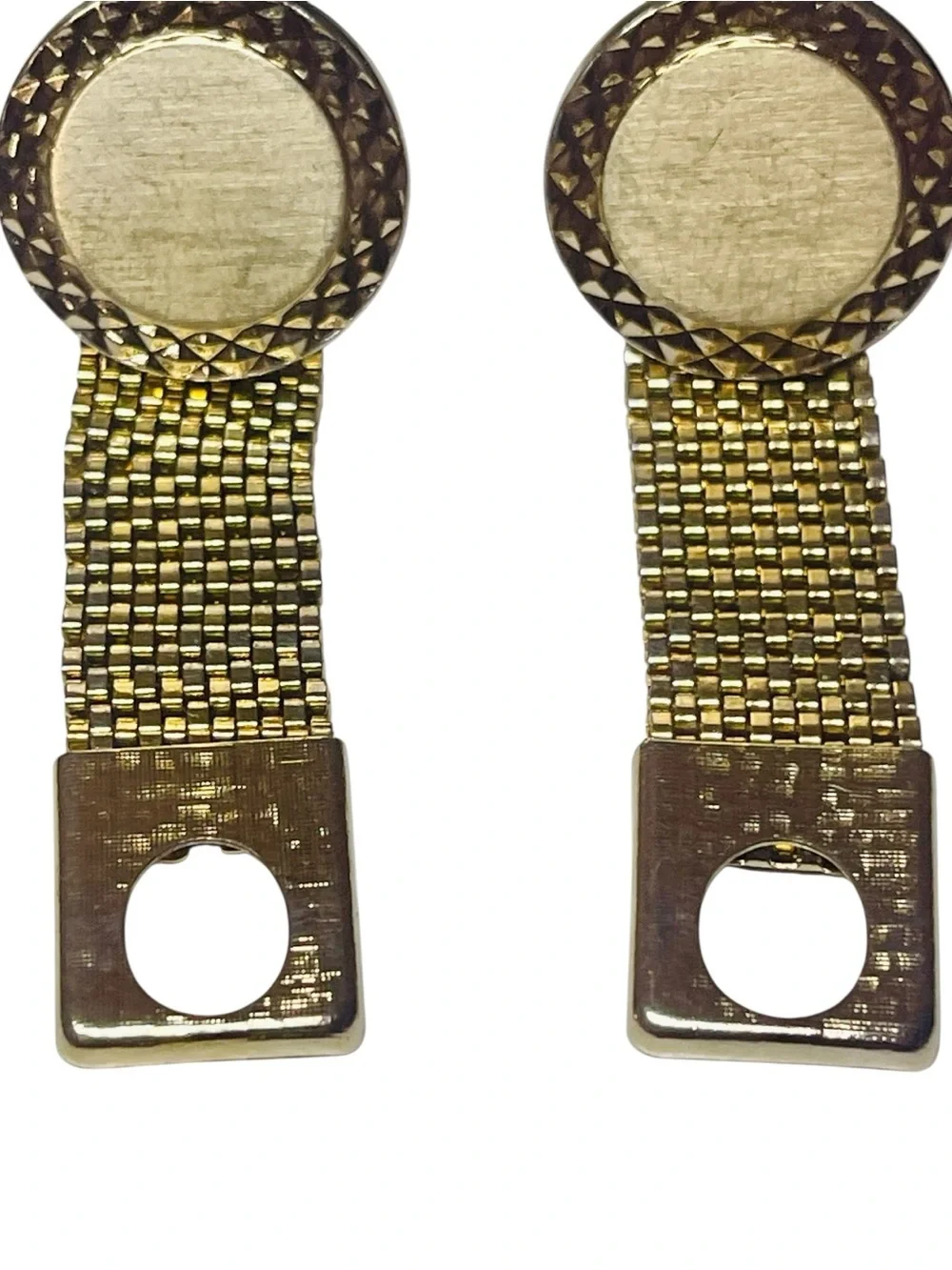 Vintage Hickok Mid Century Modern Wrap Around Gold Tone Mesh Cufflinks Signed